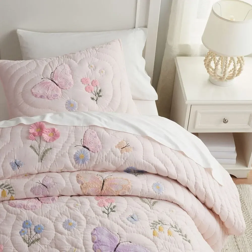 Pottery Barn Wildflower Butterfly Full/Queen Comforter Quilt Bedding SET